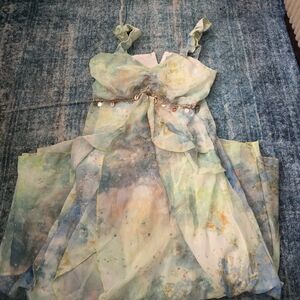 Source Unknown Pastel Multicolor Midi Dress